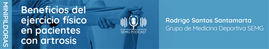En este episodio hablamos con el Dr. Rodrigo Santos Santamarta, miembro del Grupo de Trabajo de Medicina Deportiva de la Sociedad Española de Médicos Generales y de Familia (SEMG), sobre el ejercicio físico en pacientes con artrosis. Descubre los beneficios que aporta y cómo puede mejorar la calidad de vida de quienes la padecen. Aprende a prescribir y adaptar la actividad física de forma segura y eficaz.