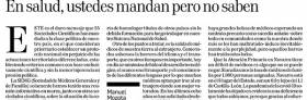 EN SALUD, USTEDES MANDAN PERO NO SABEN - Art&iacute;culo M. Mozota
