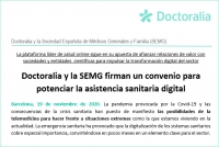 Doctoralia y la SEMG firman un convenio para potenciar la asistencia sanitaria digital